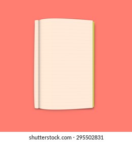 Notebook on orange background vector