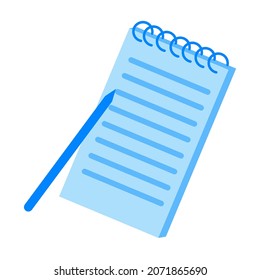 Notizbuch auf Ringen mit Stift oder Stift, Vektorgrafik