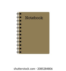 Notebook on spiral binder. Vector illustration 
