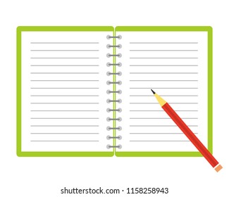 notebook on a table