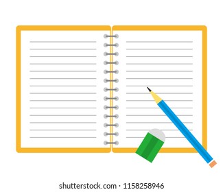 notebook on a table