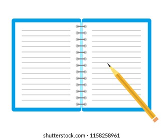 notebook on a table