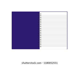 Notebook on white background
