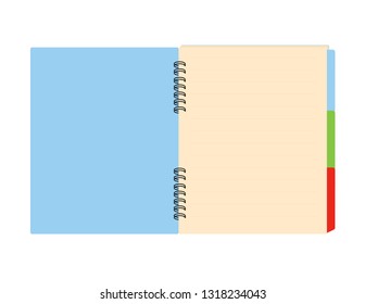 Notebook on white background