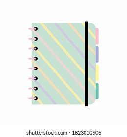 Notebook on a white background. Stationery. Vector illustration