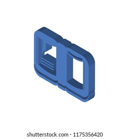 Notebook Open with Bookmark isometric left top view 3D icon