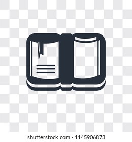 Notebook Open with Bookmark vector icon isolated on transparent background, Notebook Open with Bookmark logo concept