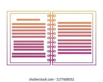 Notebook open isolated rainbow lines