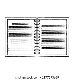 Notebook open isolated sketch