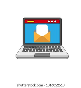 notebook with open mailbox icon