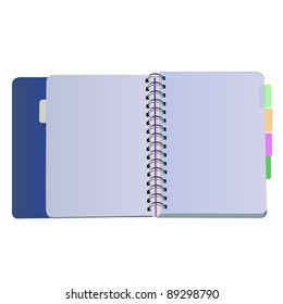 Notebook open page design on white background .EPS 10