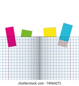 Notebook. Open page. Vector illustration