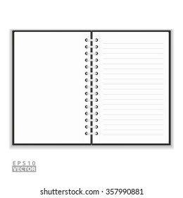 notebook opened to blank page
