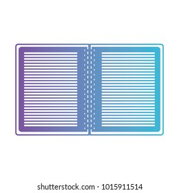 notebook opened with metal spiral in degraded purple to blue contour