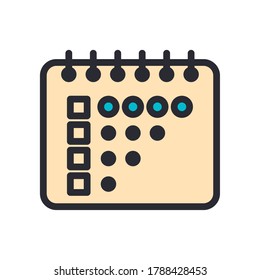 Notebook with options line and fill style icon design, Questionary survey and exam theme Vector illustration