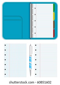 notebook organizer with pen