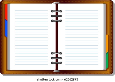 Notebook (organizer). Vector over white