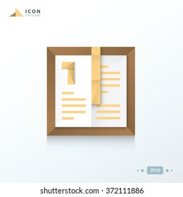 notebook  origami icon  paper design