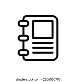 Notebook Outline Icon. Notebook Icon