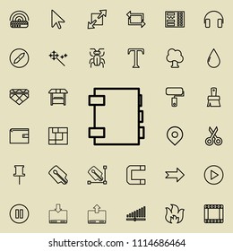 notebook outline icon. Detailed set of minimalistic line icons. Premium graphic design. One of the collection icons for websites, web design, mobile app on colored background