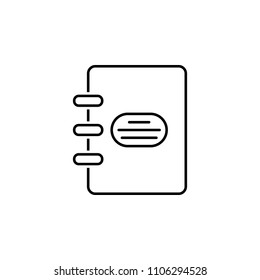 notebook outline icon. Element of simple education icon for mobile concept and web apps. Thin line notebook outline icon can be used for web and mobile on white background