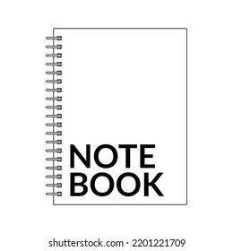 Notebook Outline Icon Illustration on White Background