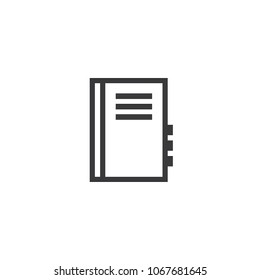 notebook outline icon. isolated document paper note icon in thin line style for graphic and web design. Simple flat symbol Pixel Perfect vector Illustration.