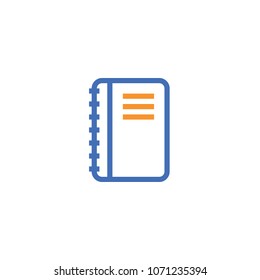 notebook outline icon. isolated document paper note icon in thin line style for graphic and web design. Simple flat symbol Pixel Perfect vector Illustration.