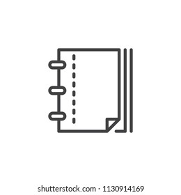 Notebook outline icon. linear style sign for mobile concept and web design. Spiral book simple line vector icon. Symbol, logo illustration. Pixel perfect vector graphics