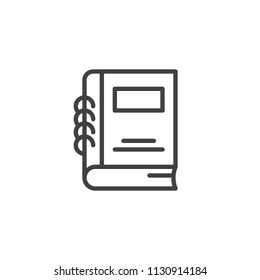Notebook outline icon. linear style sign for mobile concept and web design. Spiral note book simple line vector icon. Symbol, logo illustration. Pixel perfect vector graphics