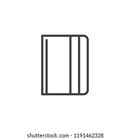 Notebook outline icon. linear style sign for mobile concept and web design. Diary simple line vector icon. Symbol, logo illustration. Pixel perfect vector graphics