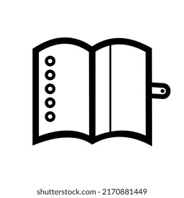 Notebook outline icon. Simple diary line vector icon. Symbol, logo illustration.
