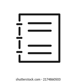 notebook outline icon for ui, mobile app, website with simple and modern design