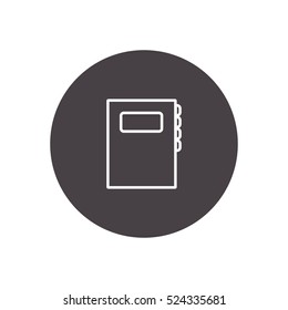 notebook outline icon vector, for mobile and web design 