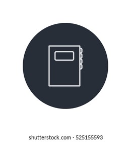 notebook outline icon vector, for mobile and web design 