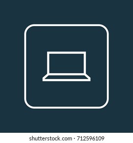 Notebook Outline Symbol. Premium Quality Isolated Laptop  Element In Trendy Style.