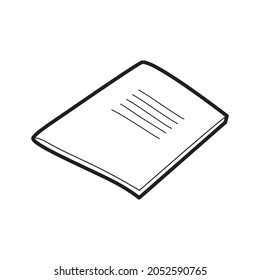 Тетрадь контур вектор. Notebook outline vector, isolated drawing