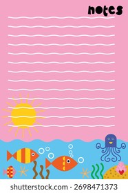  Designs de página de notebook para notas de memorando, listas, ideias. 