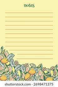  Notebook page designs for memo notes, lists, ideas. 
