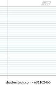 Notebook page grey blue