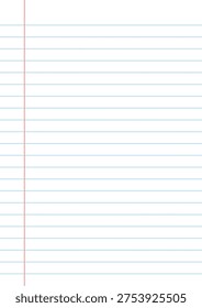 Notebook Page with Horizontal Lines Paper Background