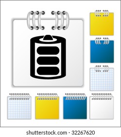 Notebook page with icon. Vector illustration