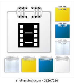 Notebook page with icon. Vector illustration