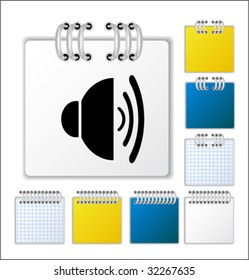 Notebook page with icon. Vector illustration