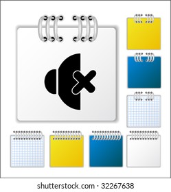 Notebook page with icon. Vector illustration