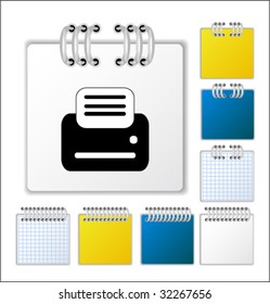 Notebook page with icon. Vector illustration