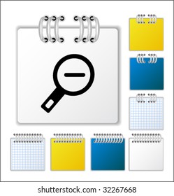 Notebook page with icon. Vector illustration