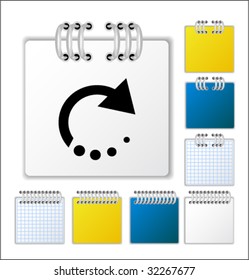 Notebook page with icon. Vector illustration