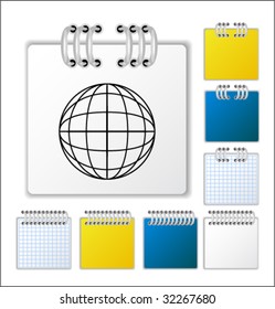 Notebook page with icon. Vector illustration