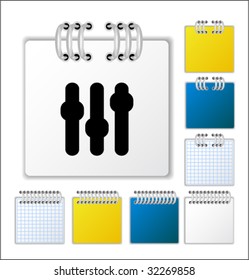 Notebook page with icon. Vector illustration.
